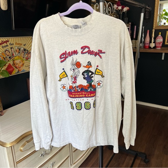Vintage Acme Looney Tunes Slam Dunk Graphic Long Sleeve Shirt - Picture 1 of 6